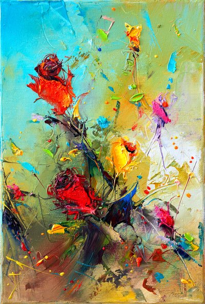 Livligt blomstermotiv af Stanislav Lazarov