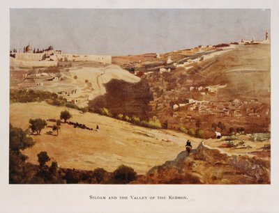 Akvarel af Stanley Inchbold, forestillende Kidron-dalen, i Jerusalem, Palæstina 1906 af Stanley Inchbold