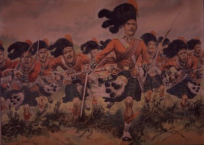 Charge of the Black Watch, ca. 1900 af Stanley L. (after) Wood