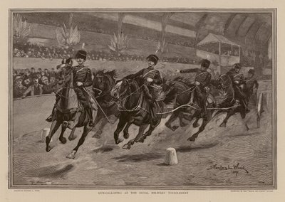 Gun-galloping ved den kongelige turnering (kobberstik) af Stanley L. (after) Wood