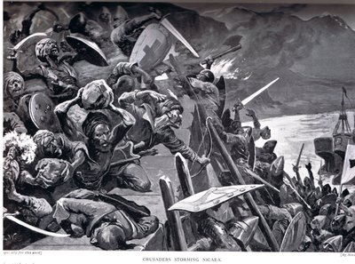 Crusaders Storming Nicaea, illustration fra 