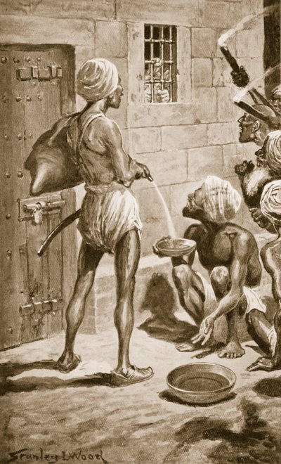 The Black Hole, Old Fort William, 18. juni, 1756, illustration fra 