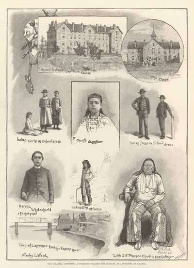 Haskell Institute, et træningsskole for indianere, i Lawrence, Kansas af Stanley L. Wood