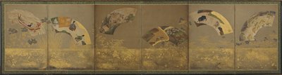 Seks fanpapirer: diverse emner, Momoyama- eller Edo-perioden, 1590-1640. af Sôtatsu