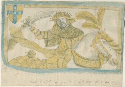 Abbots Bromley - Window Glass at Hall Hill: farveblyantskitse, nd [?18th cent] af Stebbing Shaw