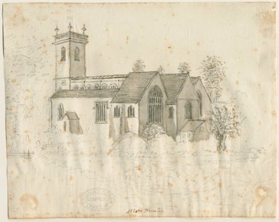 Abbots Bromley Church: pencil sketch with slight wash, nd [1762-1802] dani af Stebbing Shaw