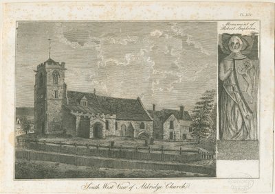 Aldridge Church: gravering, nd [1762-1802] af Stebbing Shaw