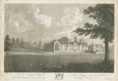 Blithfield Hall: gravering og [1700-tallet] af Stebbing Shaw