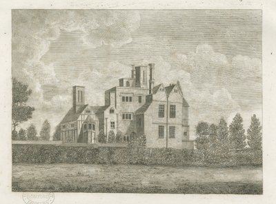Brewood - Black Ladies Priory: gravering og [?1700-tallet] (tryk) af Stebbing Shaw
