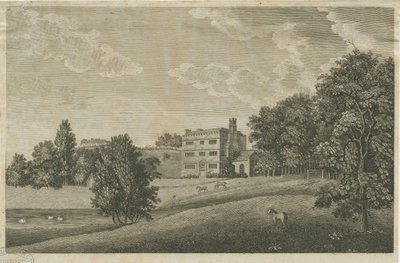 Butterton Hall: gravering og [?1700-tallet] (tryk) af Stebbing Shaw
