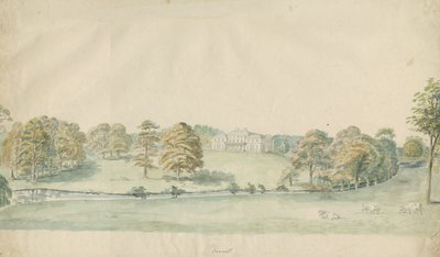 Canwell Hall: tonet blyantstegning, nd [1762-1802]] af Stebbing Shaw