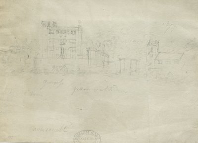 Caverswall Castle: blyantstegning, nd [c 1800] (tegning) af Stebbing Shaw