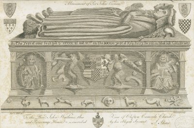 Clifton Campville Church - Vernon Monument: engraving, nd [1762-1802] dani af Stebbing Shaw