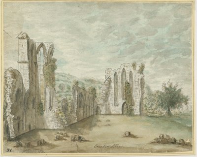 Croxden Abbey: vandfarvemaleri, nd [1762-1802] (maleri) af Stebbing Shaw