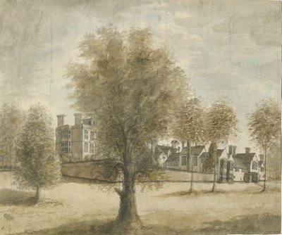 Drayton Bassett - "Drayton Manor": vandfarvemaleri, nd [1789-1793] af Stebbing Shaw