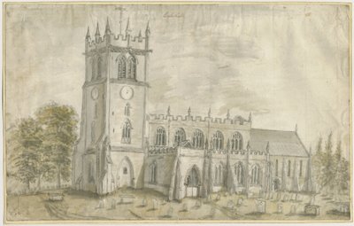 Eccleshall Church: water color painting, nd [1762-1802] dani af Stebbing Shaw