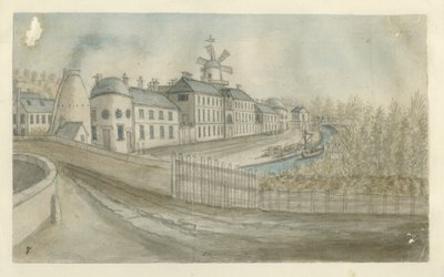 Etruria - Fabrik: vandfarvemaleri, nd [1762-1802] af Stebbing Shaw