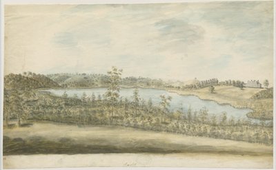 Forton - Aqualate Hall: vandfarvemaleri, nd [1762-1802] af Stebbing Shaw