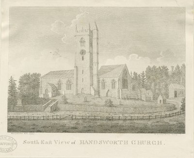 Handsworth Church: gravering af Stebbing Shaw