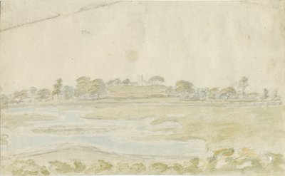 High Offley Church: vandfarvemaleri, nd [1762-1802] af Stebbing Shaw
