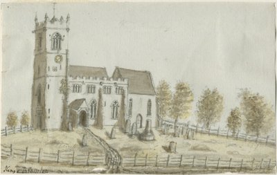 Kings Bromley Church: watercolor painting, and [c 1796] dani af Stebbing Shaw