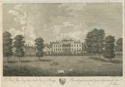 Kings Bromley Hall: gravering, [17]96 (tryk) af Stebbing Shaw