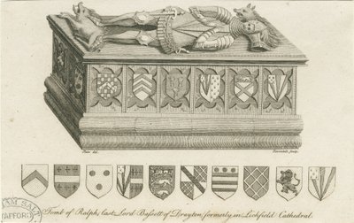 Lichfield Cathedral - Lord Bassetts grav: gravering og [c 1791] (tryk) af Stebbing Shaw