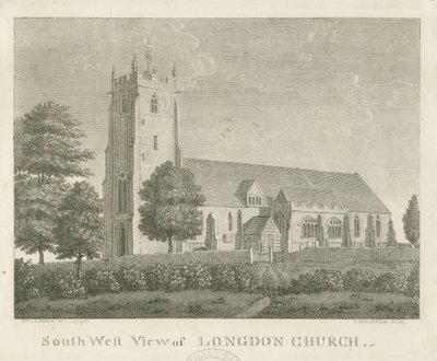 Longdon Church: gravering af Stebbing Shaw