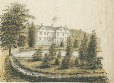 Madeley - Old House: vandfarvetegning, nd [1762-1802] af Stebbing Shaw