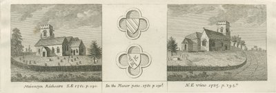 Mavesyn Ridware Church: engraving, 1781dani af Stebbing Shaw