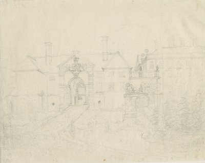 Patshull House: blyantstegning, nd [?1762-1802] af Stebbing Shaw