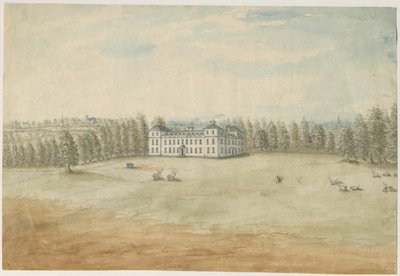 Sandwell Park - Hall: vandfarvemaleri, nd [1762-1798] af Stebbing Shaw
