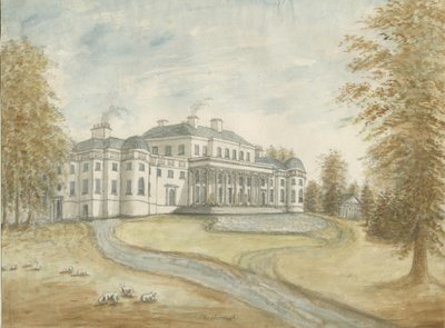 Shugborough Hall: akvarelmaleri, og [c 1800] af Stebbing Shaw