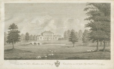 Somerford Hall: gravering og [slutningen af det 18. århundrede] (tryk) af Stebbing Shaw