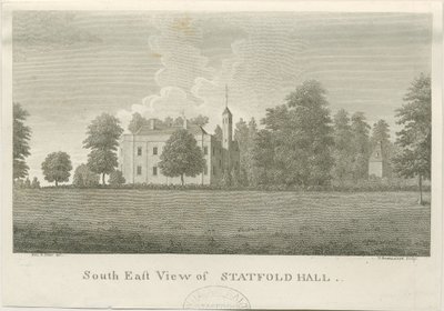 Statfold Hall: gravering, nd [1762-1798] (tryk) af Stebbing Shaw