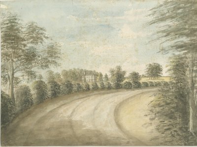 Statfold Hall: akvarelmaleri, nd [1762-1802] af Stebbing Shaw