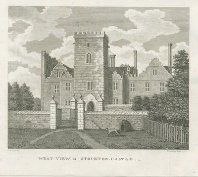 Stourton Castle: gravering af Stebbing Shaw