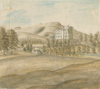 Stourton Castle: vandfarvemaleri, nd [1762-1798] af Stebbing Shaw