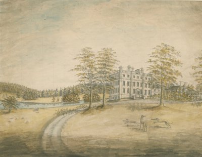 Swinfen Hall: akvarelmaleri og [c 1762-1798] af Stebbing Shaw