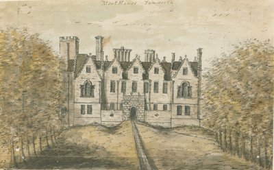 Tamworth - The Moat House: vandfarvemaleri, nd [1762-1802] af Stebbing Shaw