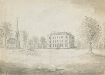 Thorpe Constantine Church and Hall: blyant- og vasketegning, nd [1762-1802] af Stebbing Shaw