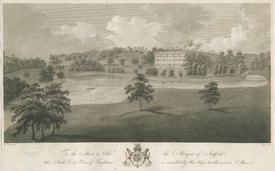 Trentham Hall: gravering, nd [c 1794] (tryk) af Stebbing Shaw