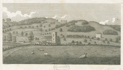 Wolseley - Colwich Church og Oakedge House: gravering af Stebbing Shaw