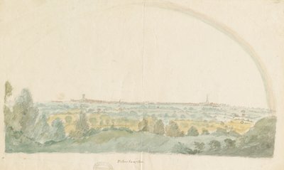 Wolverhampton - Fjernsyn fra Tettenhalls højder: vandfarvemaleri, nd [slutningen af det 18. århundrede] af Stebbing Shaw