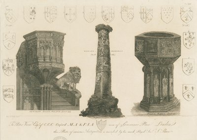Wolverhampton - Prædikestol, søjle og font i St. Peter