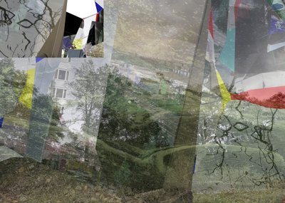 Et surrealistisk bybillede i lag af Stefan Fransson