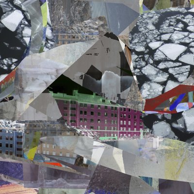 Byens is-collage af Stefan Fransson