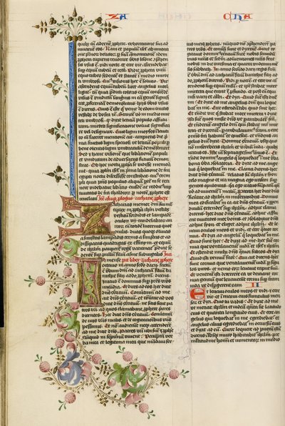 Dekoreret initial Z; Dekoreret initial I af Stefan Lochner