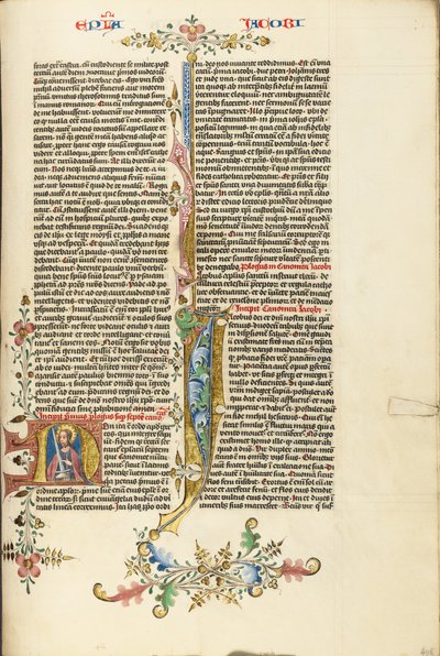 Initial N: Sankt Jakob med et sværd af Stefan Lochner