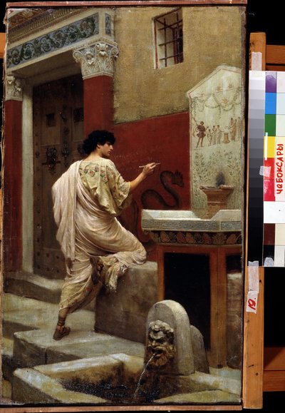 Ved en mur, Pompeji af Stefan Vladislavovich Bakalowicz